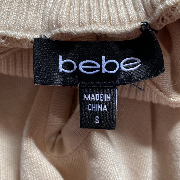 Soft Cream Bebe top with lace back - Picture 5 of 6